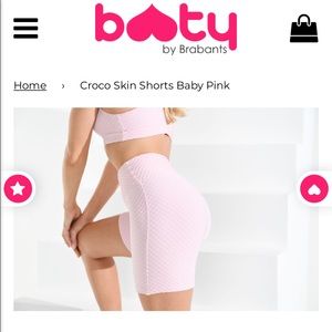 BBB Booty by Brabants Croco Skin Shorts Baby Pink